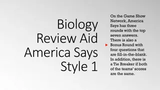 Biology Review: America Says Game Show Overview