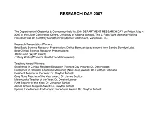 Obstetrics & Gynecology Department Research Days: Highlights from 2005-2007