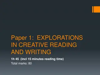 Explorations in Creative Reading and Writing Assessment Overview