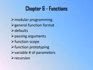 Functions in Modular Programming