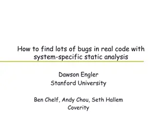 System-Specific Static Analysis for Bug Finding in Real Code