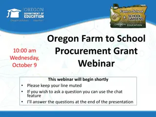 Oregon Farm to School Procurement Grant Webinar Overview