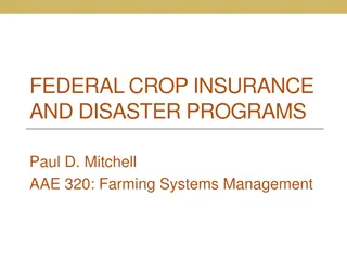 Federal Crop Insurance and Disaster Programs Overview