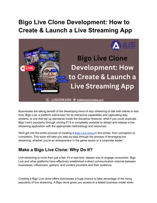 Bigo Live Clone Development_ How to Create & Launch a Live Streaming App