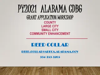 Alabama CDBG Grant Application Workshop Considerations and Criteria