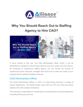 Why You Should Reach Out to Staffing Agency to Hire CAO