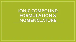 Ionic Compound Formulation and Nomenclature