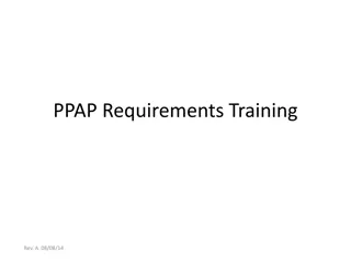 PPAP Requirements and Levels