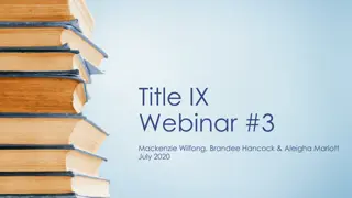 Title IX Webinar #3 on Investigation and Hearing Process Changes