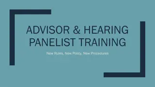 Comprehensive Guide to Advisor & Hearing Panelist Training Policies and Procedures