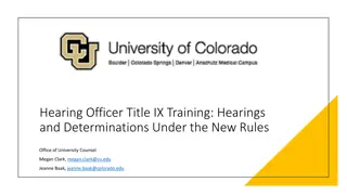 Title IX Hearing Officer Training: New Rules & Responsibilities