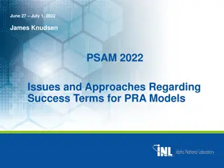 Challenges in Success Term Process for PRA Models at PSAM 2022