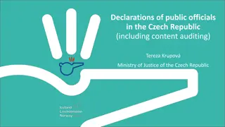 Declarations of Public Officials in the Czech Republic - Oversight by Ministry of Justice