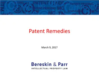 Patent Remedies and Injunctions Overview