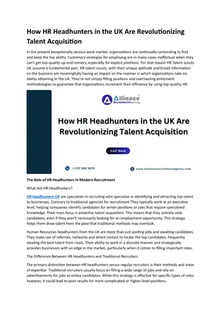 How HR Headhunters in the UK Are Revolutionizing Talent Acquisition