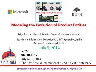 Evolution of Product Entities: Modeling Approach Overview