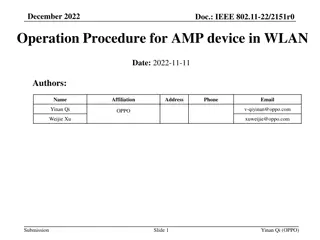 Energy Harvesting Operation Procedures for AMP Devices in WLAN