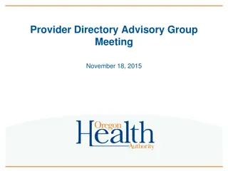 Provider Directory Advisory Group Meeting Summary