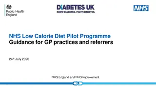 NHS Low Calorie Diet Pilot Programme Guidance & Aims