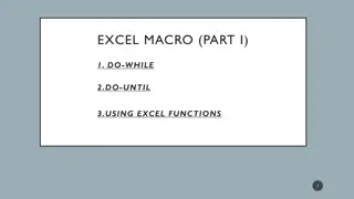 Introduction to Excel Macro Structures and Loops