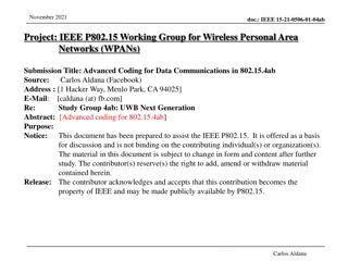 Advanced Coding Techniques for Wireless Personal Area Networks - IEEE 802.15.4ab