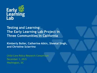 Innovations in Early Childhood Education: The Early Learning Lab Project