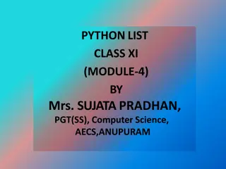 Exploring Python Lists in Class XI Module-4 by Mrs. Sujata Pradhan