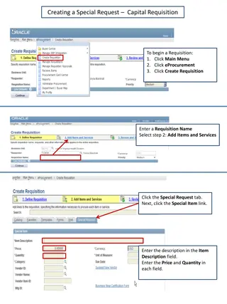 Capital Requisition Process Overview