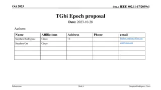 Proposal for Establishing Epochs in IEEE 802.11-17/2059r1 Network