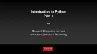 Python Tutorial and Resources for Research Computing Services