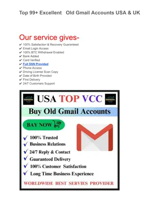 Top 5 Best  Verified Old Gmail  Account For Sale