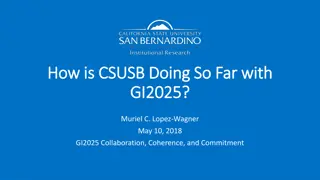 CSUSB Performance Evaluation for GI2025 Initiatives