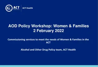 Commissioning Services for Women and Families in ACT: AOD Policy Workshop