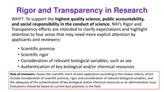 Enhancing Research Quality through Rigor and Transparency Initiatives