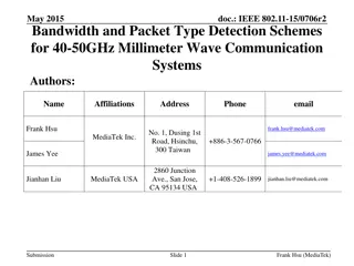 Bandwidth and Packet Type Detection Schemes for 40-50GHz Millimeter Wave Communication Systems