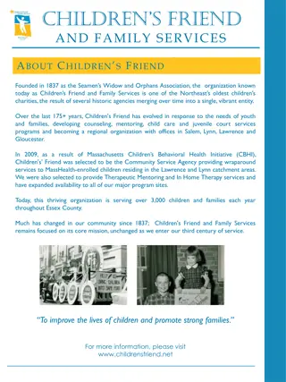 Children's Friend and Family Services: Providing Support for Children and Families since 1837