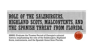 Georgia's Trustee Period: Role of Salzburgers, Highland Scots, Malcontents, and Spanish Threat