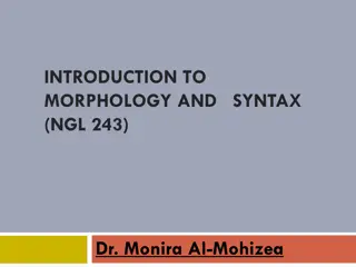 Morphology and Syntax with Dr. Monira Al-Mohizea