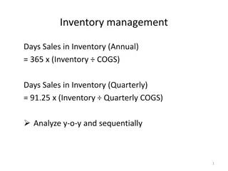 Insights into Inventory Management and Financial Analysis