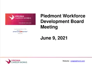 Piedmont Workforce Development Board Meeting Summary June 9, 2021