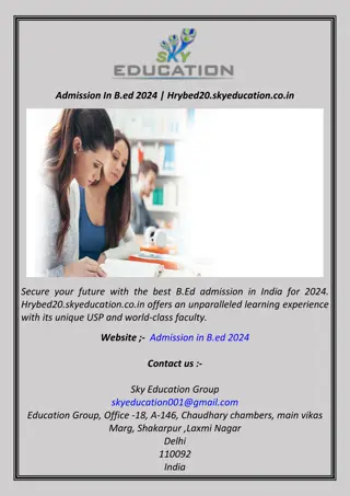 Admission In B.ed 2024 | Hrybed20.skyeducation.co.in