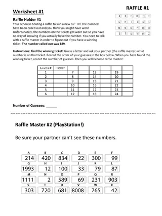 Fun Raffle and Dragon Adventure Worksheets