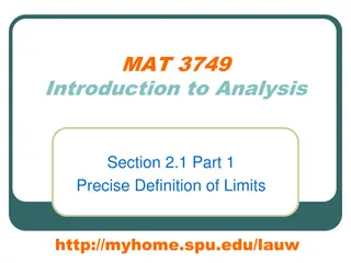 Precise Definitions of Limits in Analysis