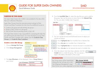 Quick Reference Guide for Super Data Owners - Site Group Management