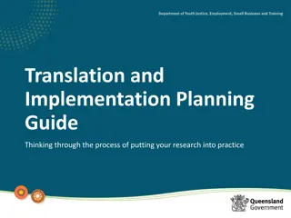 Guide to Translation and Implementation Planning