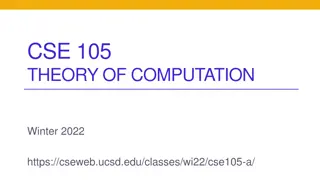 Theory of Computation Winter 2022: Learning Goals and Key Concepts