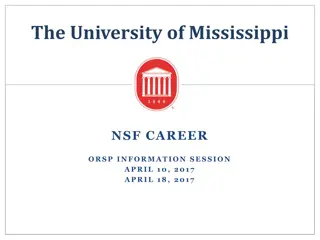 NSF CAREER Development Program Overview at University of Mississippi