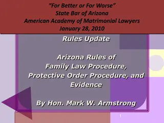 Arizona Family Law Rules Update 2010