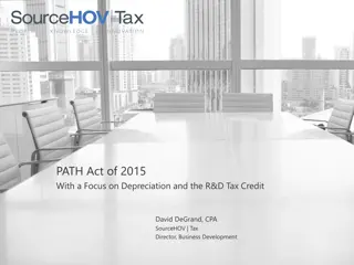 Overview of PATH Act of 2015: Depreciation and R&D Tax Credit