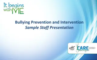 Bullying Prevention and Intervention Staff Presentation